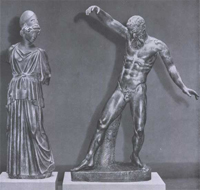 Мирон. Афина и Марсий. Римская копия. Мрамор. II четверть V в. до н.э.